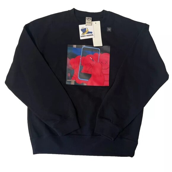 NEW KAWS x Uniqlo Warhol Graphic Sweatshirt Size XS Black UT Collection Japan - Picture 1 of 6